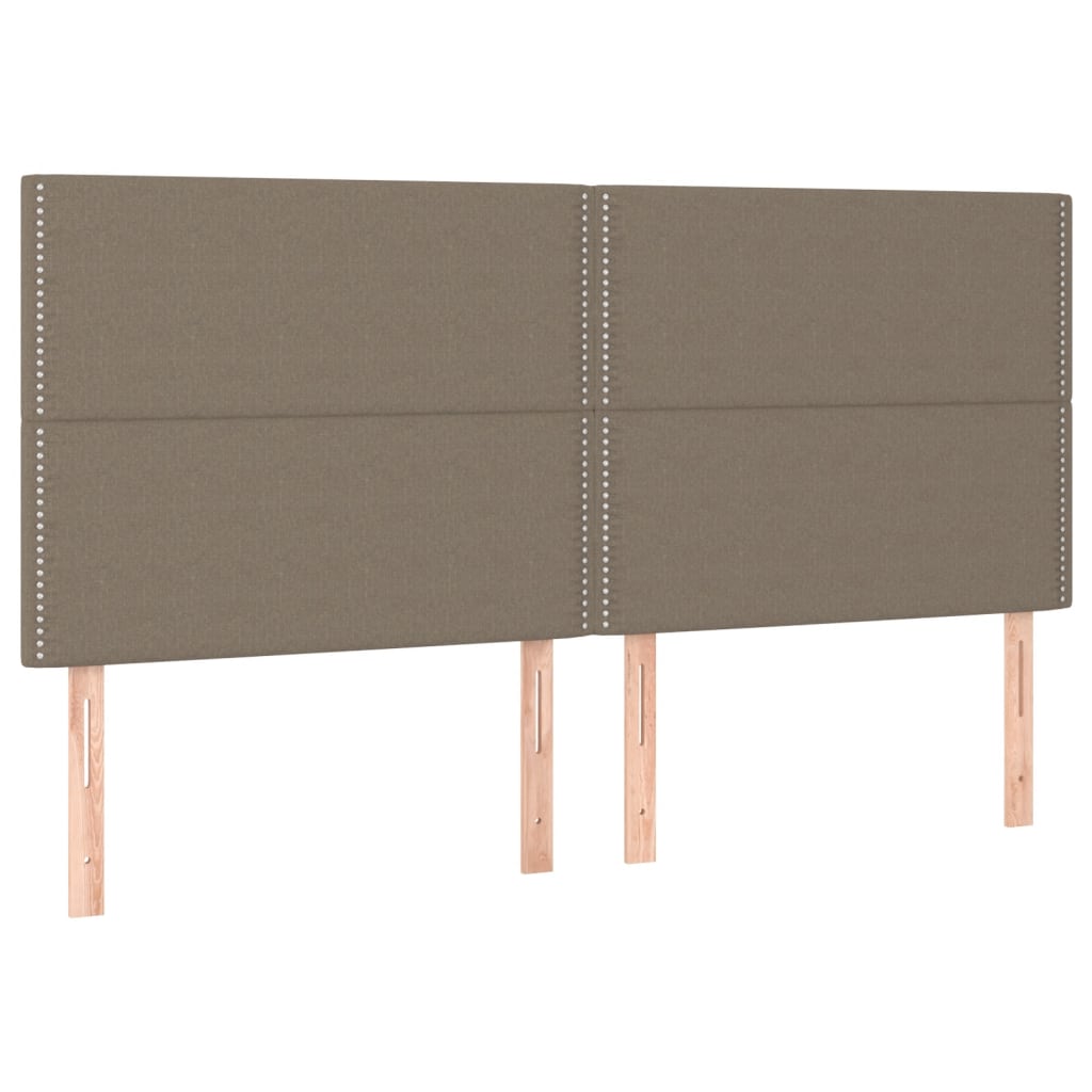 Cadre de lit avec tête de lit Taupe 160x200 cm Tissu Lits & cadres de lit vidaXL   