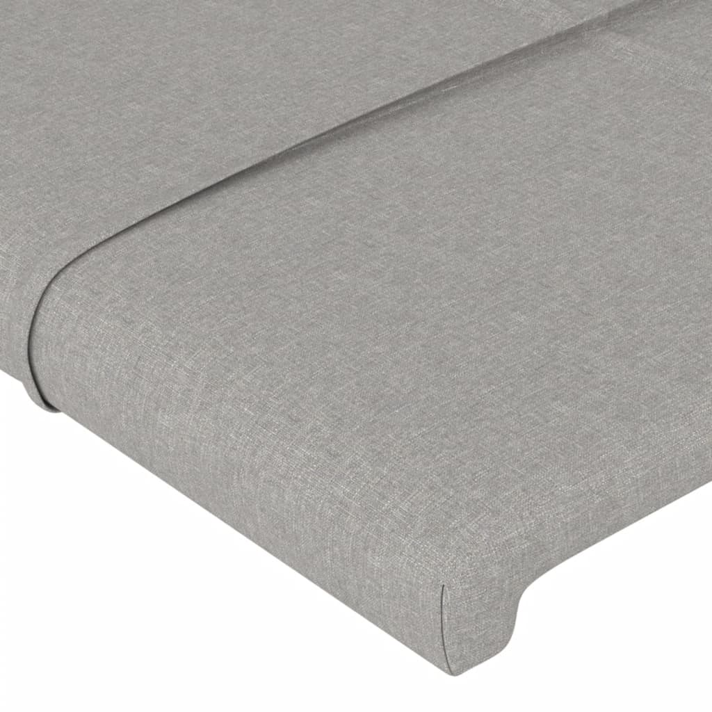 Cadre de lit avec tête de lit Gris clair 140x190 cm Tissu Lits & cadres de lit vidaXL   