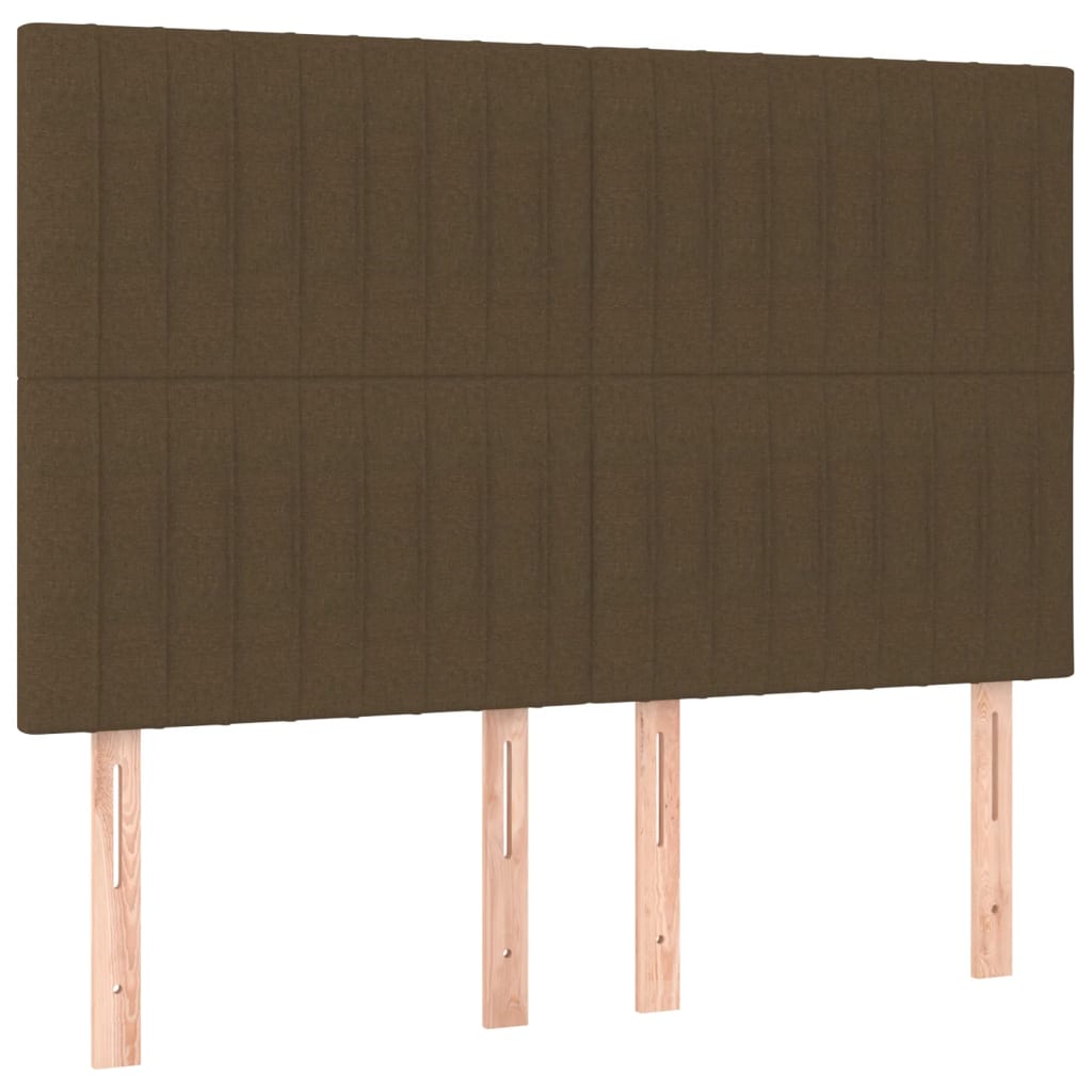 Cadre de lit avec tête de lit marron foncé 140x190 cm Tissu Lits & cadres de lit vidaXL   