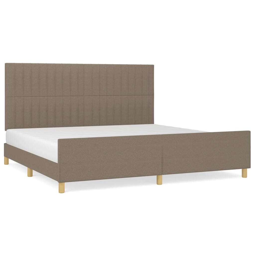 Cadre de lit avec tête de lit Taupe 200x200 cm Tissu Lits & cadres de lit vidaXL   