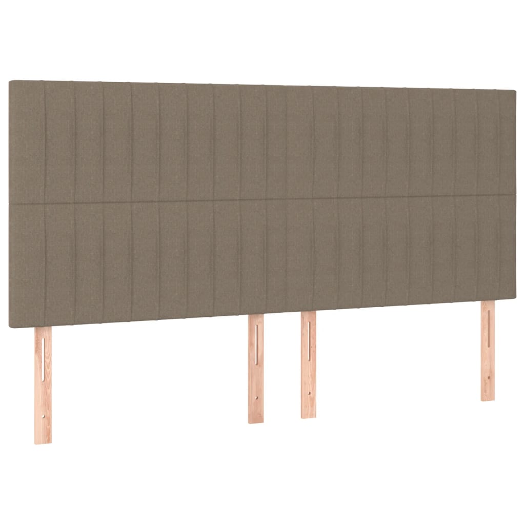 Cadre de lit avec tête de lit Taupe 200x200 cm Tissu Lits & cadres de lit vidaXL   