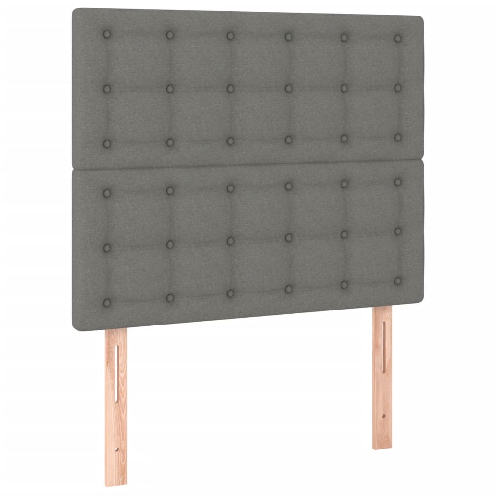 Cadre de lit avec tête de lit Gris foncé 100x200 cm Tissu Lits & cadres de lit vidaXL   