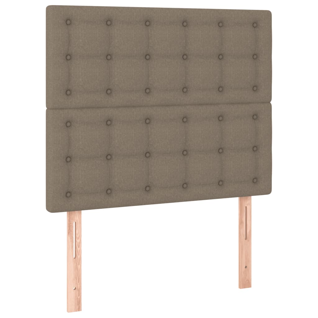 Cadre de lit avec tête de lit Taupe 100x200 cm Tissu Lits & cadres de lit vidaXL   