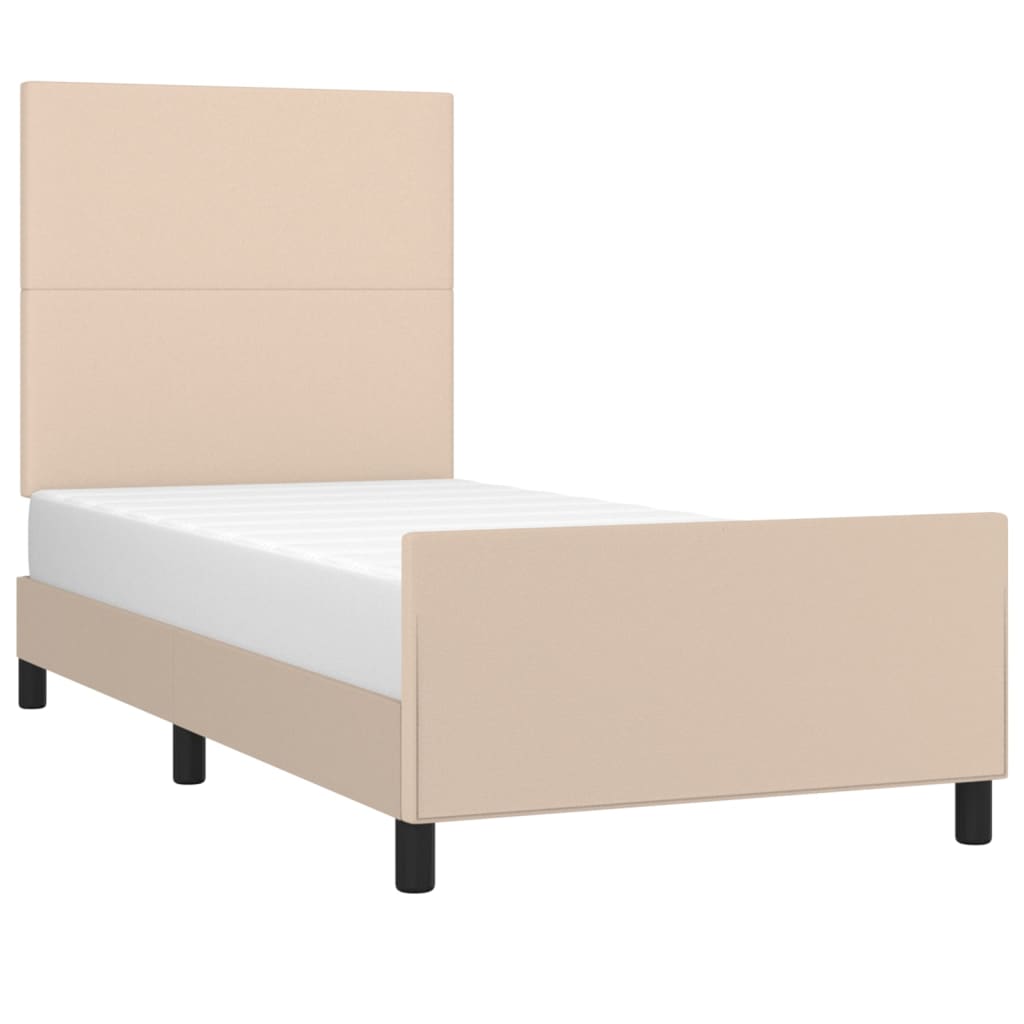 Cadre de lit sans matelas cappuccino 90x190 cm similicuir Lits & cadres de lit vidaXL   