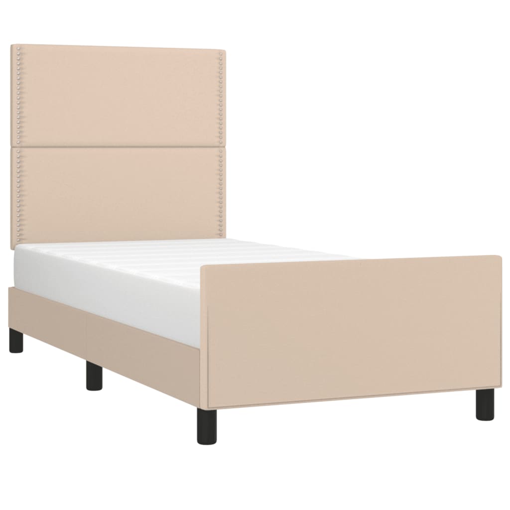 Cadre de lit sans matelas cappuccino 90x190 cm similicuir Lits & cadres de lit vidaXL   