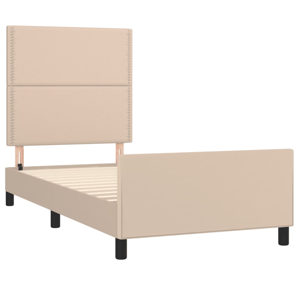 Cadre de lit sans matelas cappuccino 90x190 cm similicuir Lits & cadres de lit vidaXL   