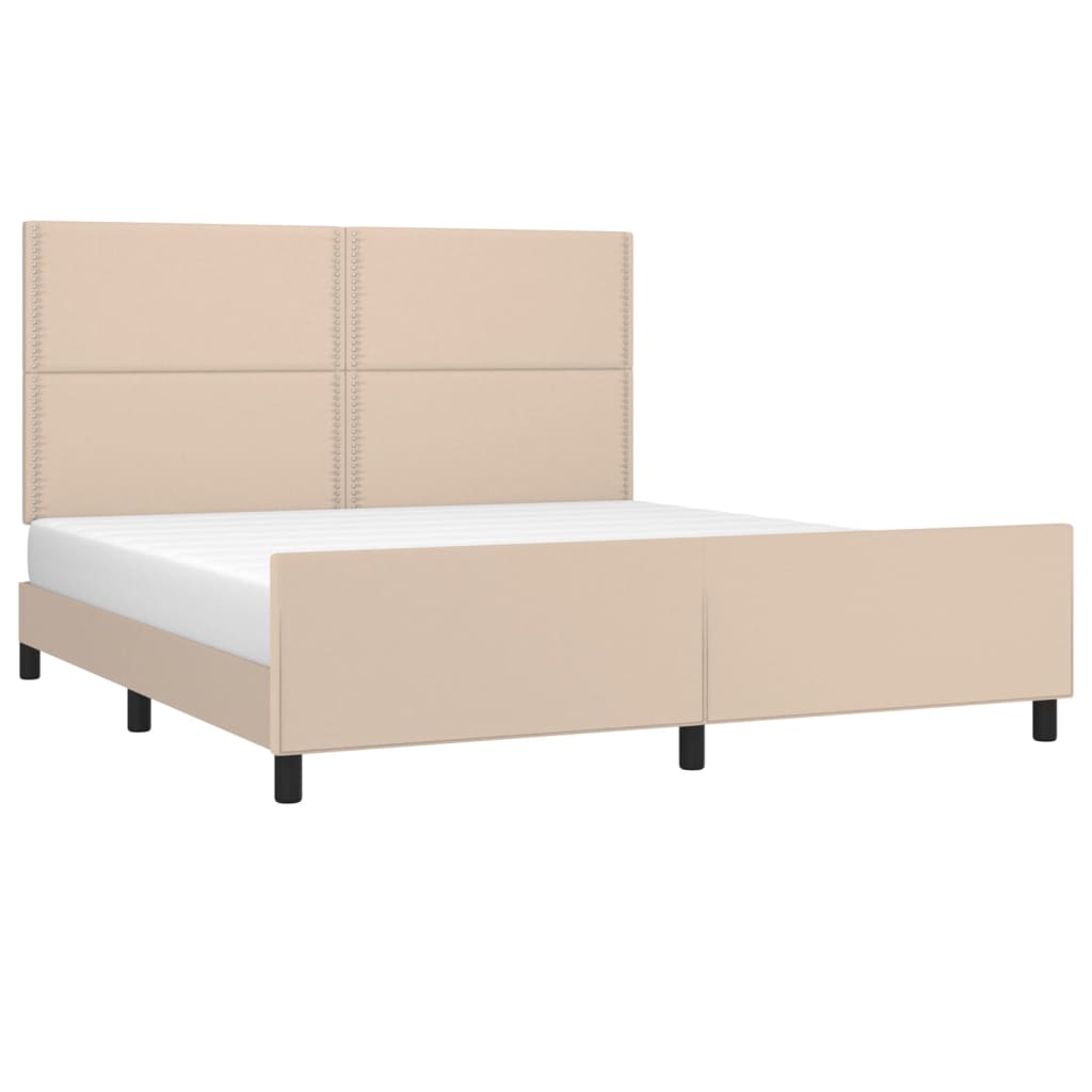 Cadre de lit sans matelas cappuccino 160x200 cm similicuir Lits & cadres de lit vidaXL   