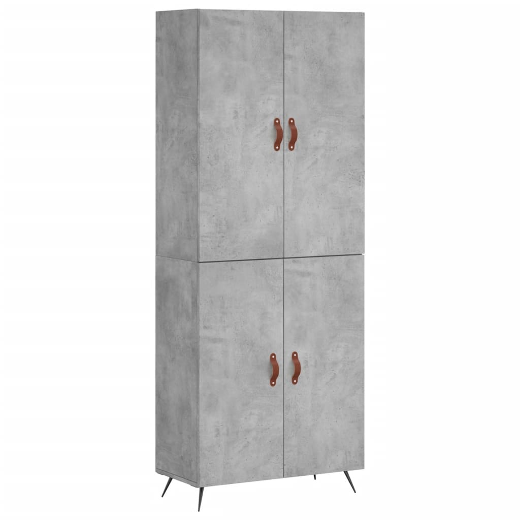 Image Buffet haut Gris béton 69,5x34x180 cm Bois d'ingénierie | Xios Store SNC vidaXL Xios Store SNC