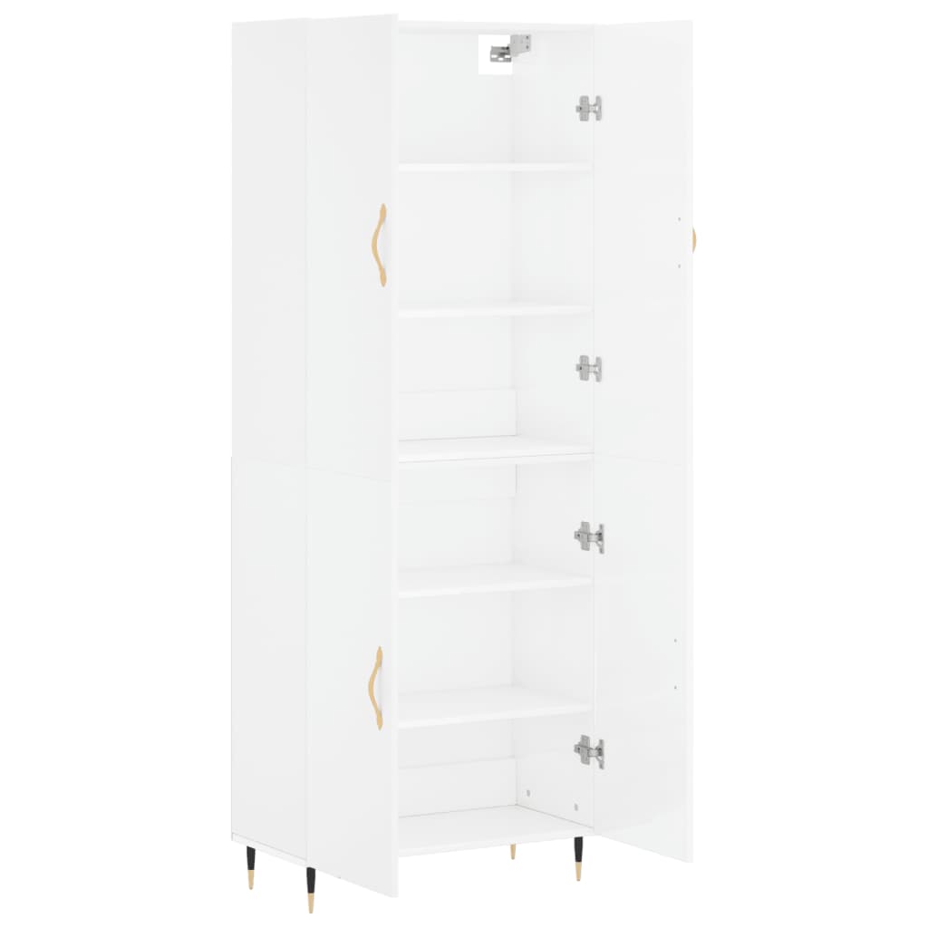 Image Buffet haut Blanc brillant 69,5x34x180 cm Bois d'ingénierie | Xios Store SNC vidaXL Xios Store SNC