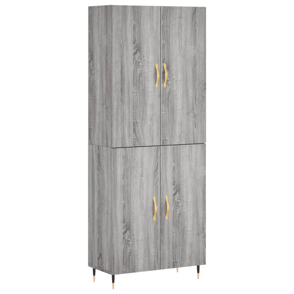 Image Buffet haut Sonoma gris 69,5x34x180 cm Bois d'ingénierie | Xios Store SNC vidaXL Xios Store SNC