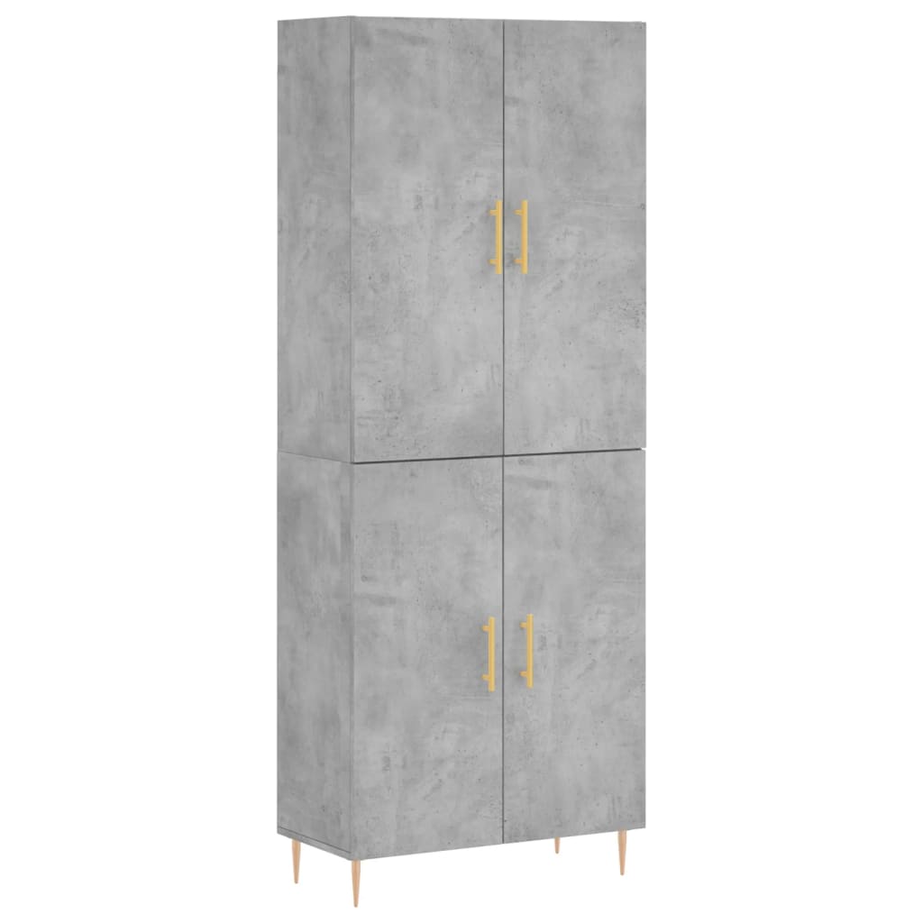 Image Buffet haut Gris béton 69,5x34x180 cm Bois d'ingénierie | Xios Store SNC vidaXL Xios Store SNC