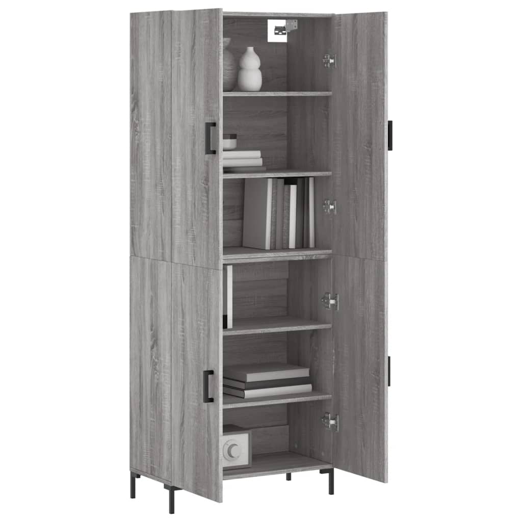 Image Buffet haut Sonoma gris 69,5x34x180 cm Bois d'ingénierie | Xios Store SNC vidaXL Xios Store SNC