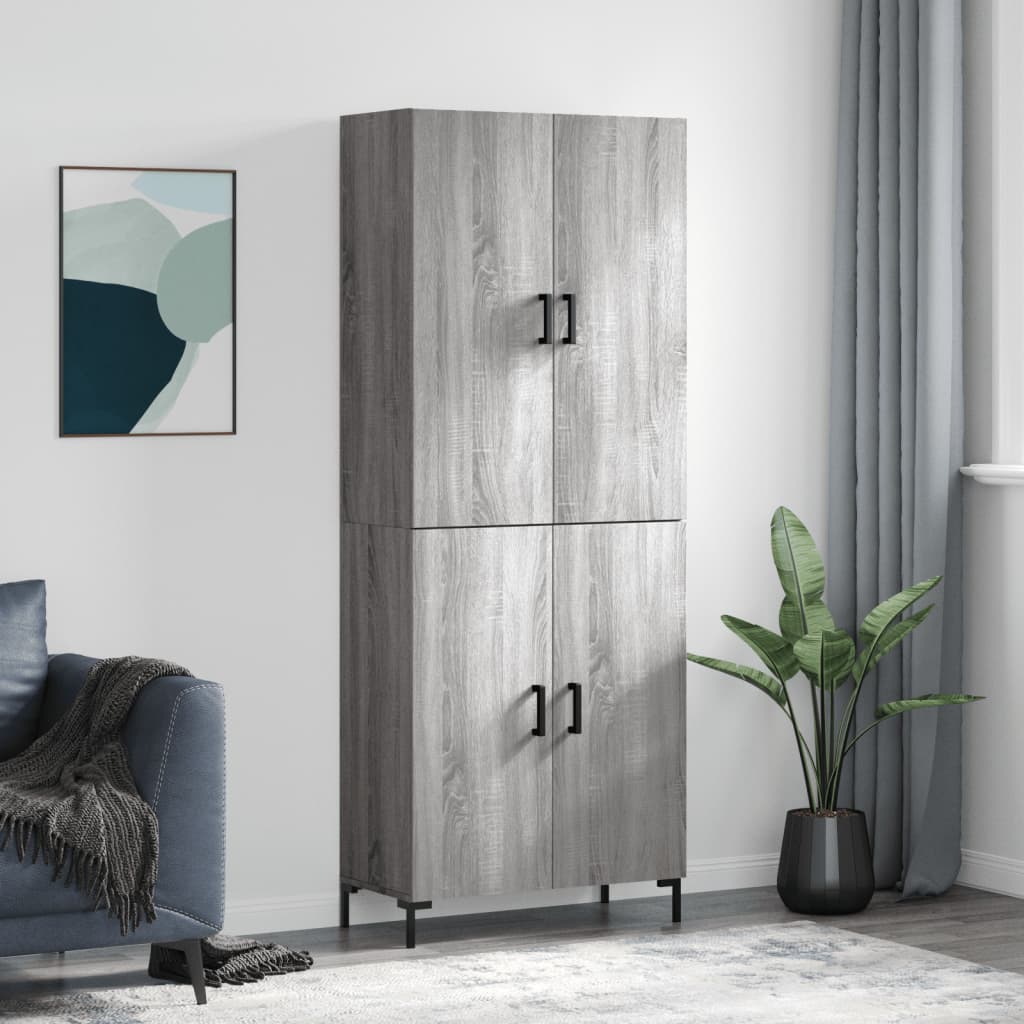 Image Buffet haut Sonoma gris 69,5x34x180 cm Bois d'ingénierie | Xios Store SNC vidaXL Xios Store SNC