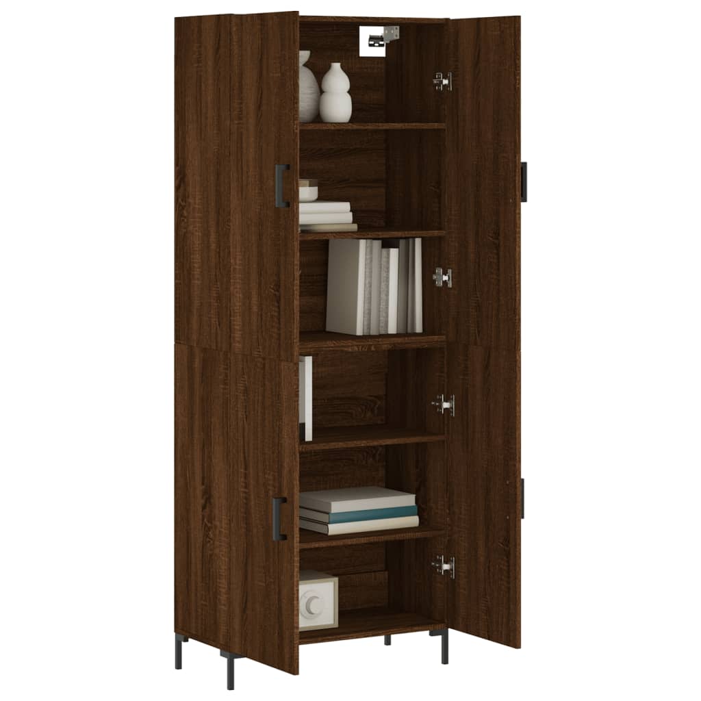 Image Buffet haut Chêne marron 69,5x34x180 cm Bois d'ingénierie | Xios Store SNC vidaXL Xios Store SNC