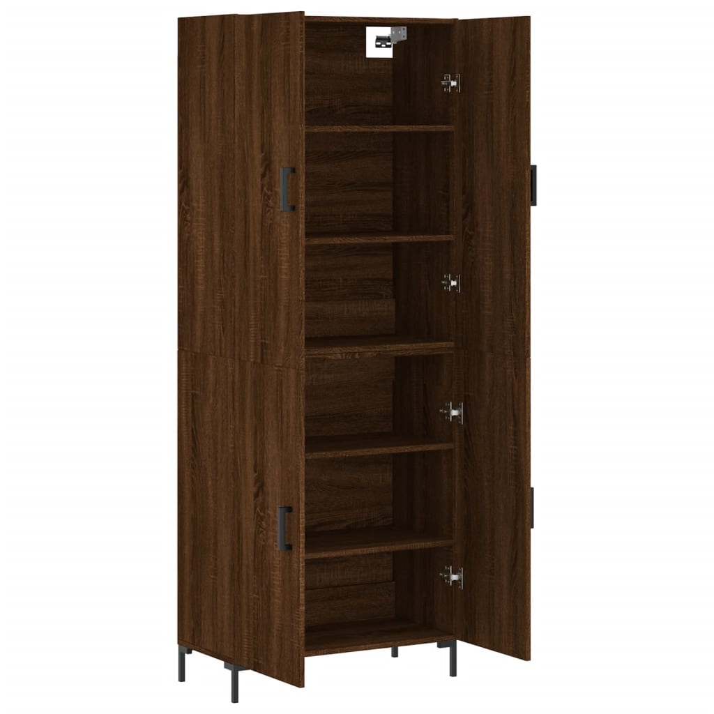 Image Buffet haut Chêne marron 69,5x34x180 cm Bois d'ingénierie | Xios Store SNC vidaXL Xios Store SNC