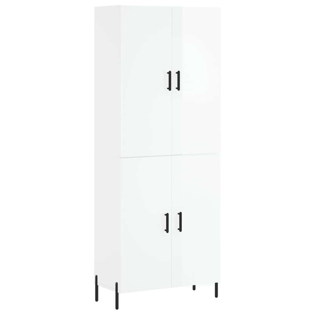 Image Buffet haut Blanc brillant 69,5x34x180 cm Bois d'ingénierie | Xios Store SNC vidaXL Xios Store SNC