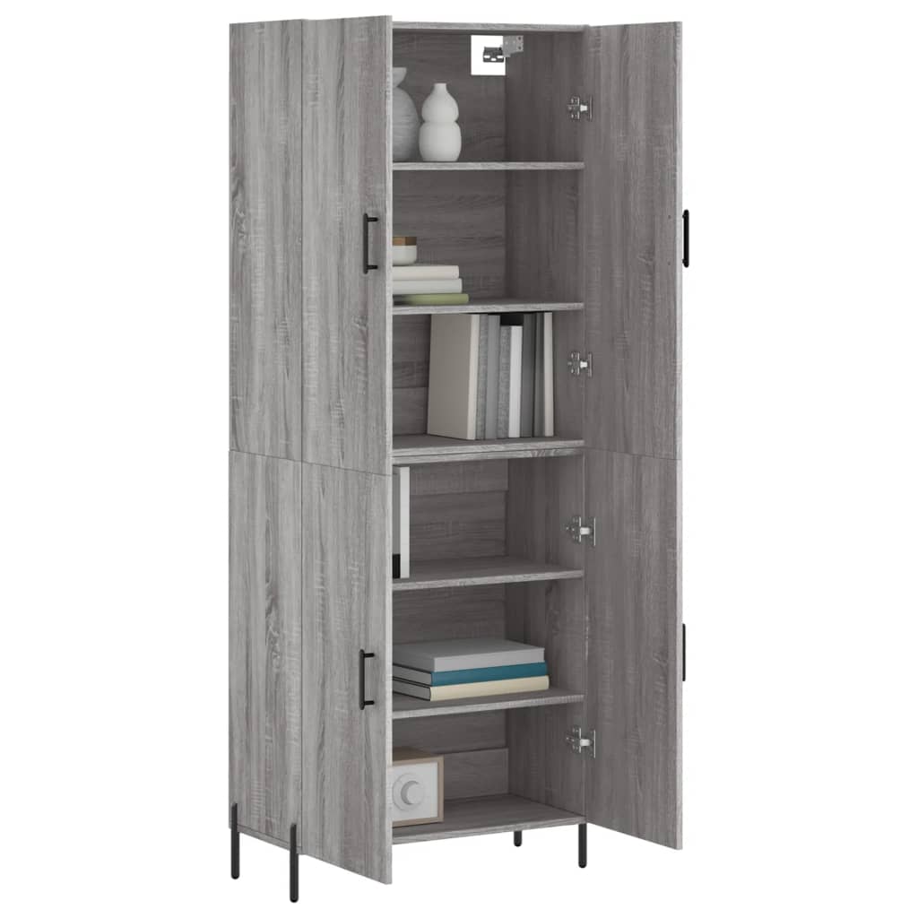 Image Buffet haut Sonoma gris 69,5x34x180 cm Bois d'ingénierie | Xios Store SNC vidaXL Xios Store SNC