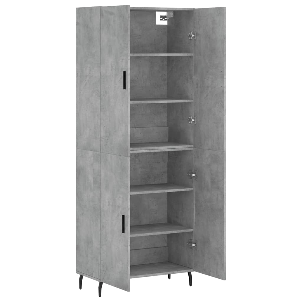 Image Buffet haut Gris béton 69,5x34x180 cm Bois d'ingénierie | Xios Store SNC vidaXL Xios Store SNC