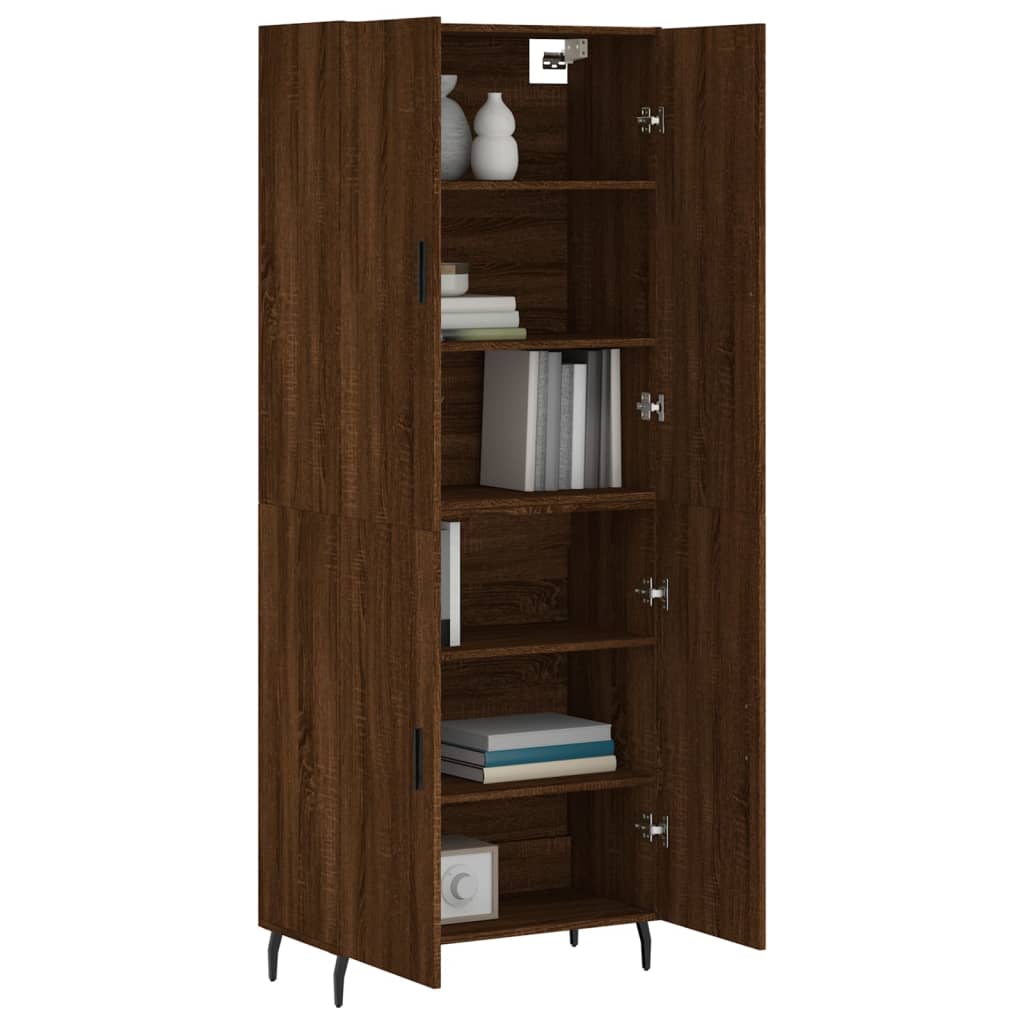 Image Buffet haut Chêne marron 69,5x34x180 cm Bois d'ingénierie | Xios Store SNC vidaXL Xios Store SNC