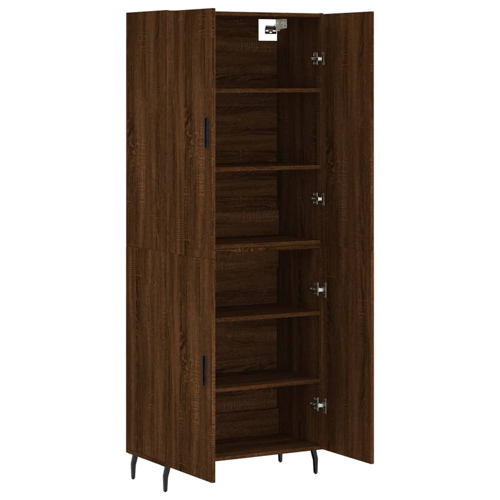 Image Buffet haut Chêne marron 69,5x34x180 cm Bois d'ingénierie | Xios Store SNC vidaXL Xios Store SNC