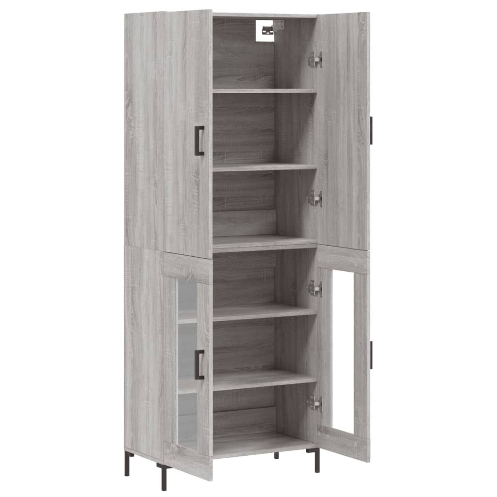 Image Buffet haut Sonoma gris 69,5x34x180 cm Bois d'ingénierie | Xios Store SNC vidaXL Xios Store SNC