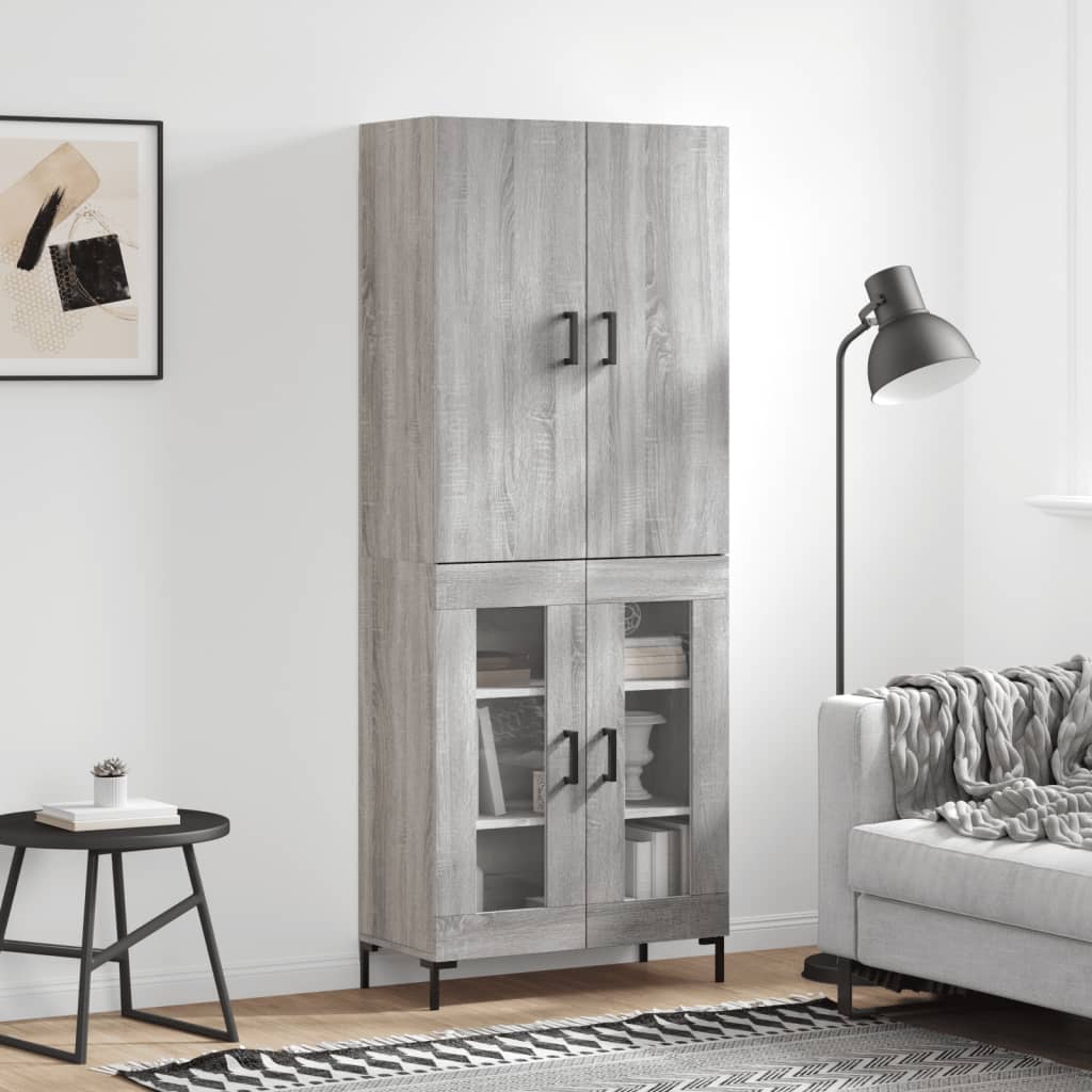 Image Buffet haut Sonoma gris 69,5x34x180 cm Bois d'ingénierie | Xios Store SNC vidaXL Xios Store SNC