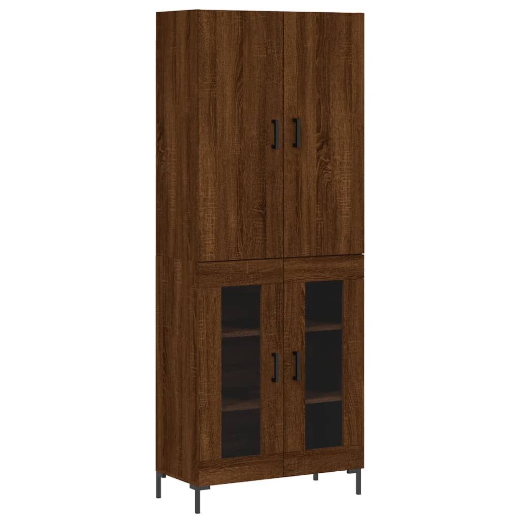 Image Buffet haut Chêne marron 69,5x34x180 cm Bois d'ingénierie | Xios Store SNC vidaXL Xios Store SNC