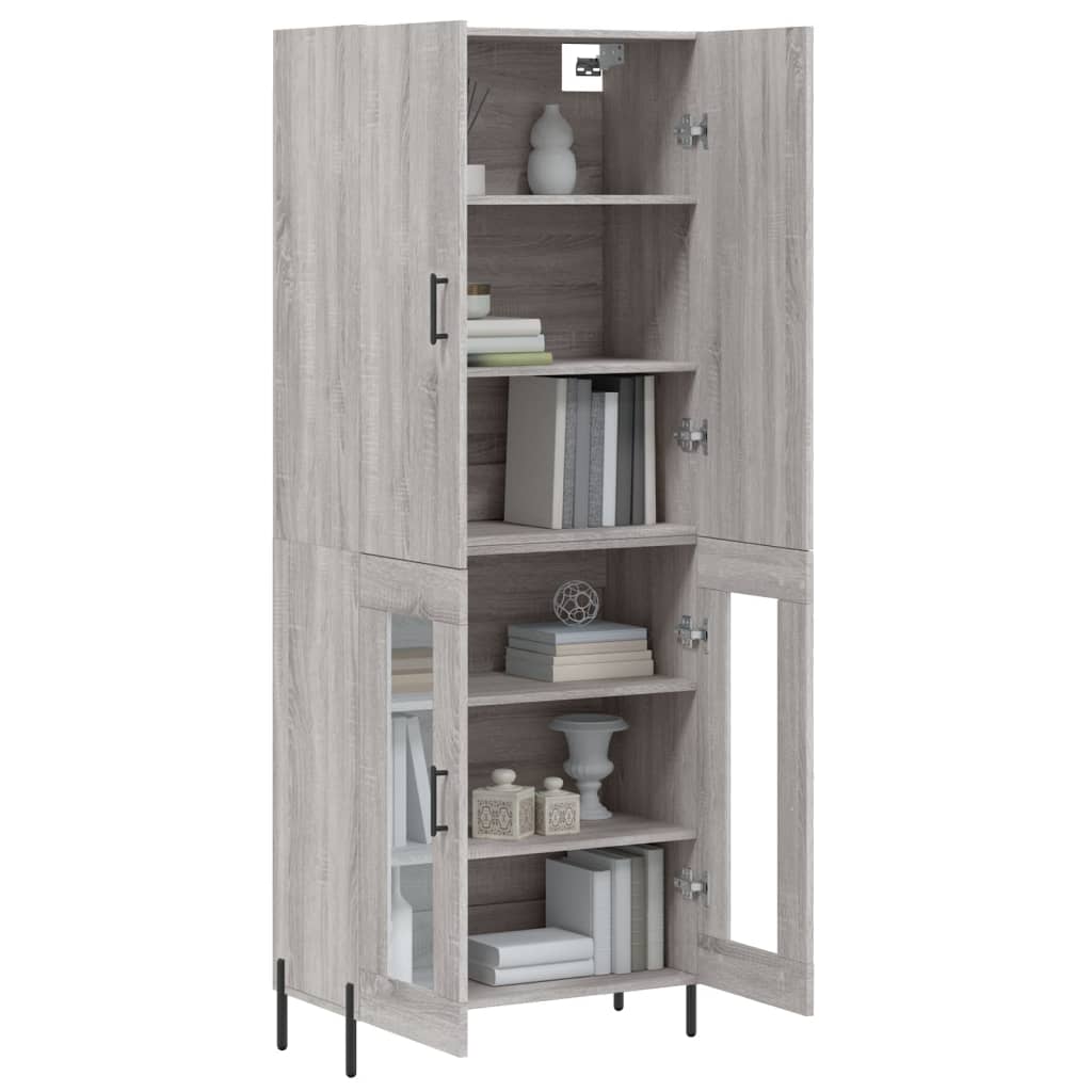 Image Buffet haut Sonoma gris 69,5x34x180 cm Bois d'ingénierie | Xios Store SNC vidaXL Xios Store SNC