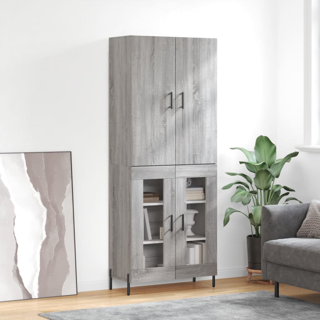 Image Buffet haut Sonoma gris 69,5x34x180 cm Bois d'ingénierie | Xios Store SNC vidaXL Xios Store SNC