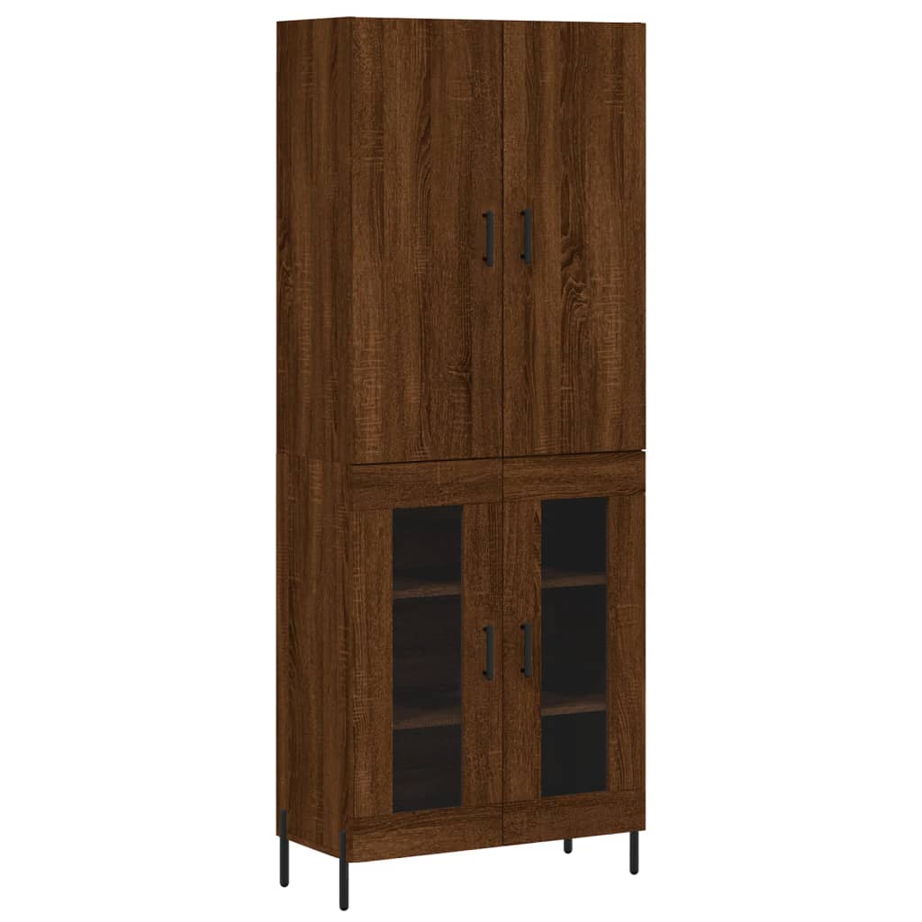 Image Buffet haut Chêne marron 69,5x34x180 cm Bois d'ingénierie | Xios Store SNC vidaXL Xios Store SNC