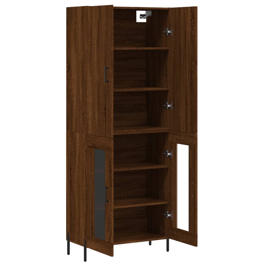 Image Buffet haut Chêne marron 69,5x34x180 cm Bois d'ingénierie | Xios Store SNC vidaXL Xios Store SNC