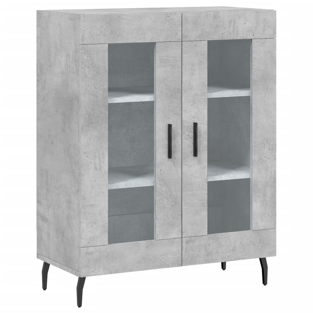 Image Buffet haut Gris béton 69,5x34x180 cm Bois d'ingénierie | Xios Store SNC vidaXL Xios Store SNC