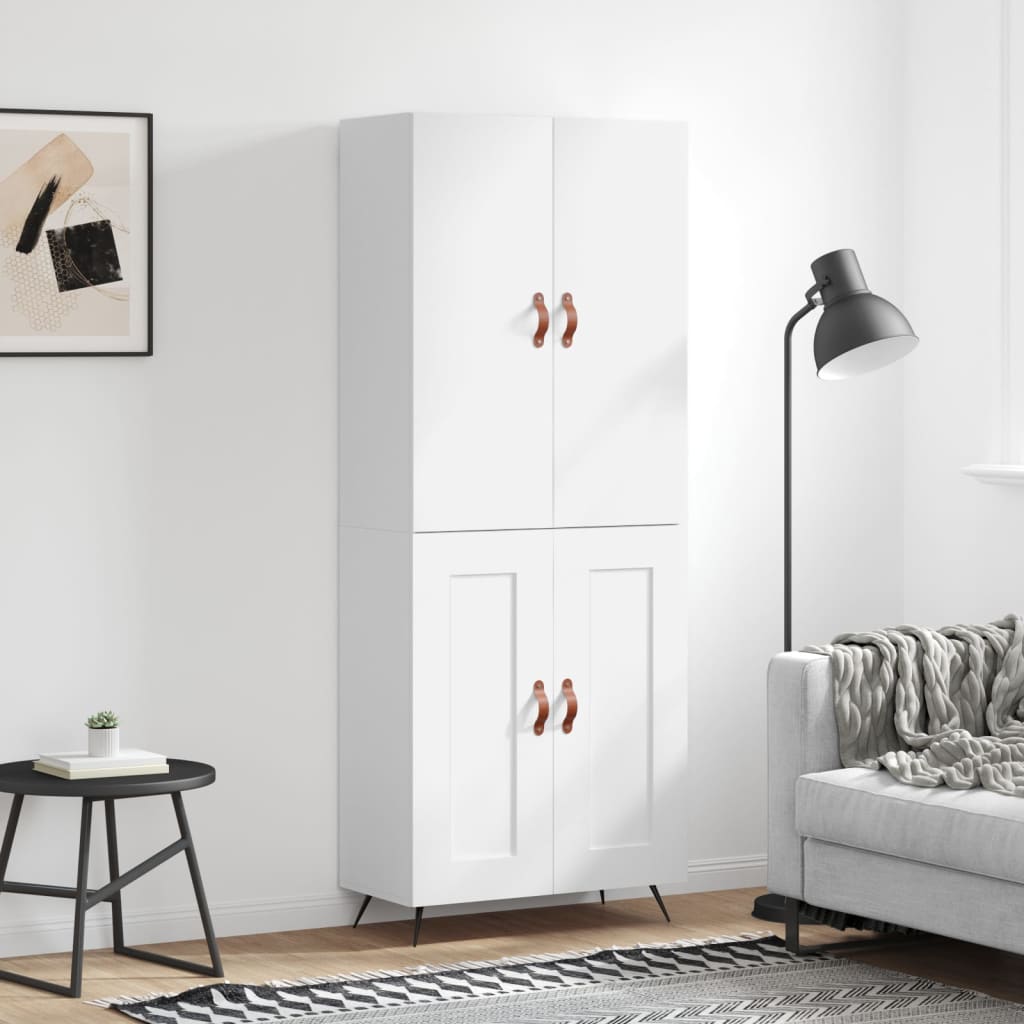 Image Buffet haut Blanc 69,5x34x180 cm Bois d'ingénierie | Xios Store SNC vidaXL Xios Store SNC