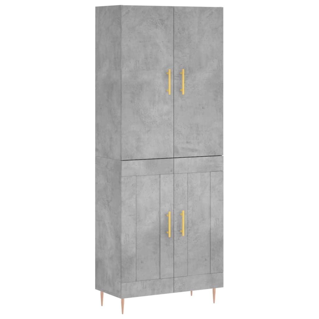 Image Buffet haut Gris béton 69,5x34x180 cm Bois d'ingénierie | Xios Store SNC vidaXL Xios Store SNC