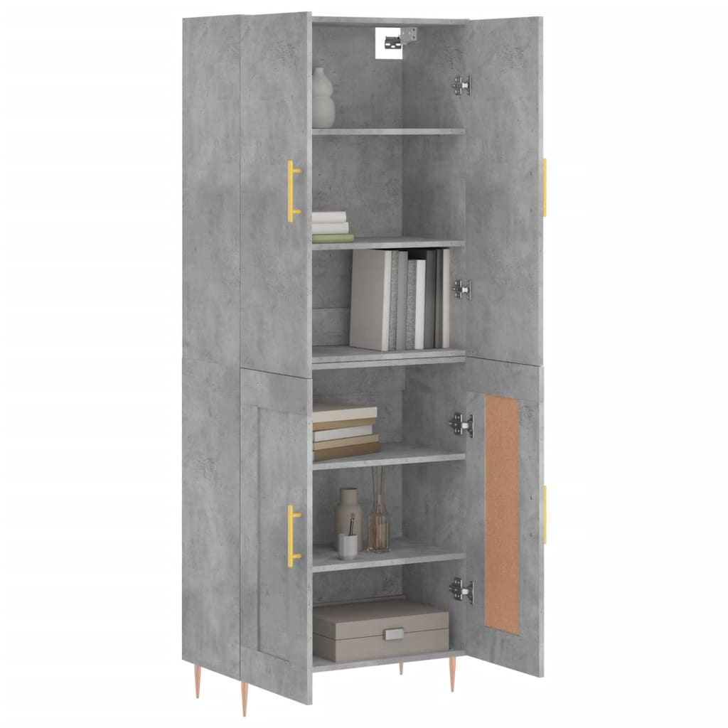 Image Buffet haut Gris béton 69,5x34x180 cm Bois d'ingénierie | Xios Store SNC vidaXL Xios Store SNC