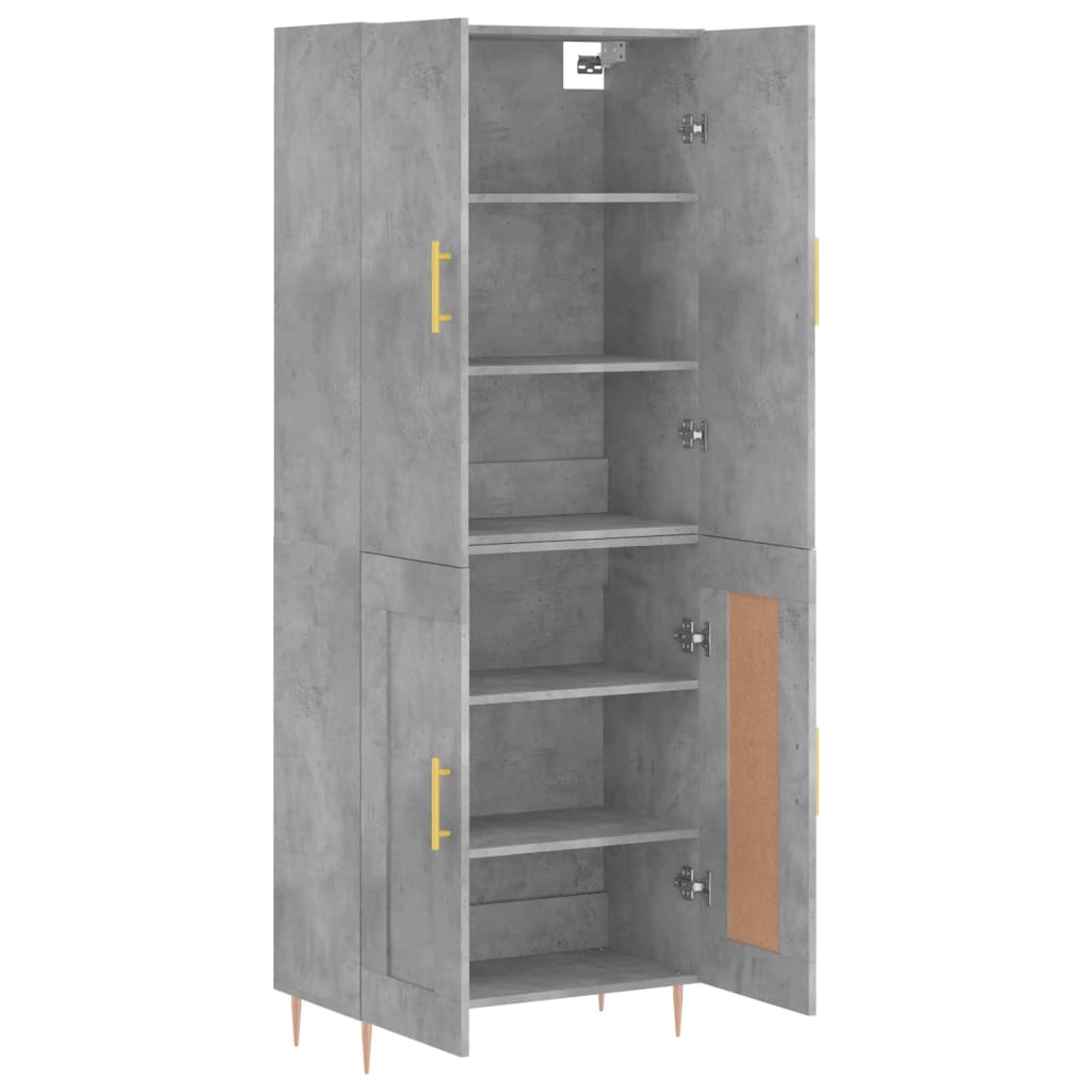 Image Buffet haut Gris béton 69,5x34x180 cm Bois d'ingénierie | Xios Store SNC vidaXL Xios Store SNC