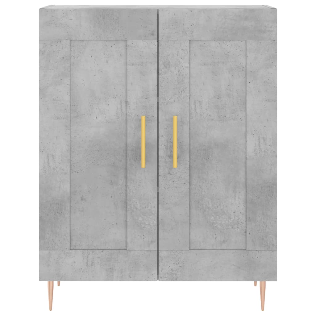 Image Buffet haut Gris béton 69,5x34x180 cm Bois d'ingénierie | Xios Store SNC vidaXL Xios Store SNC