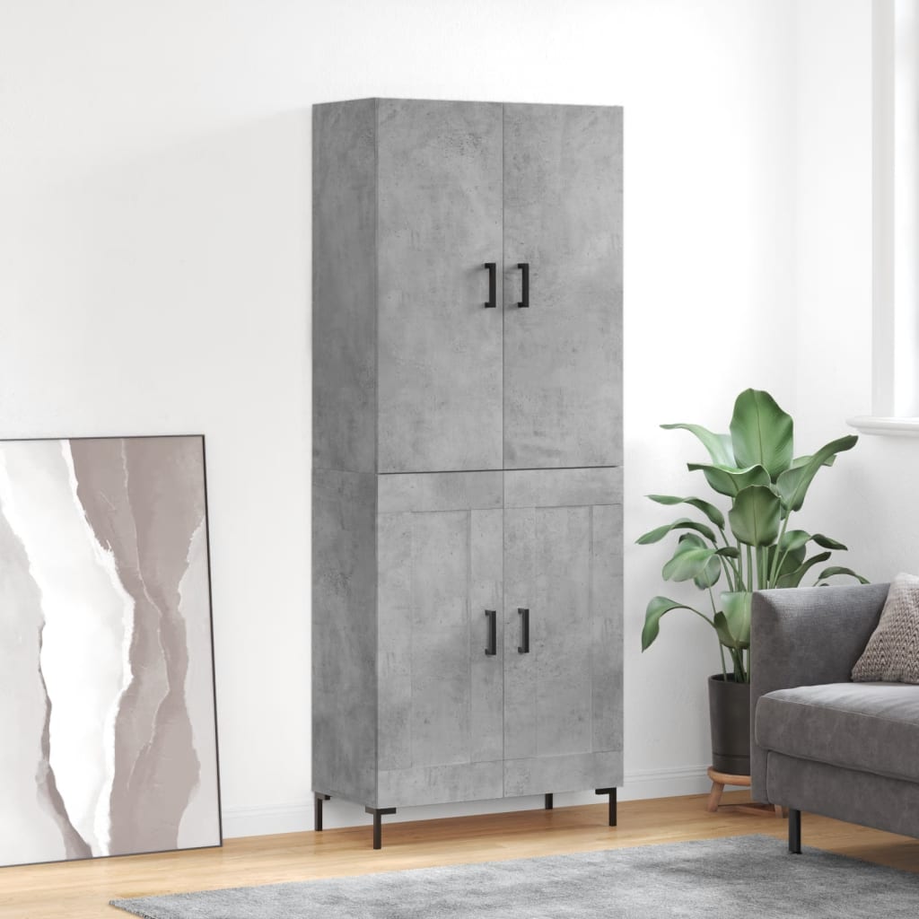 Image Buffet haut Gris béton 69,5x34x180 cm Bois d'ingénierie | Xios Store SNC vidaXL Xios Store SNC