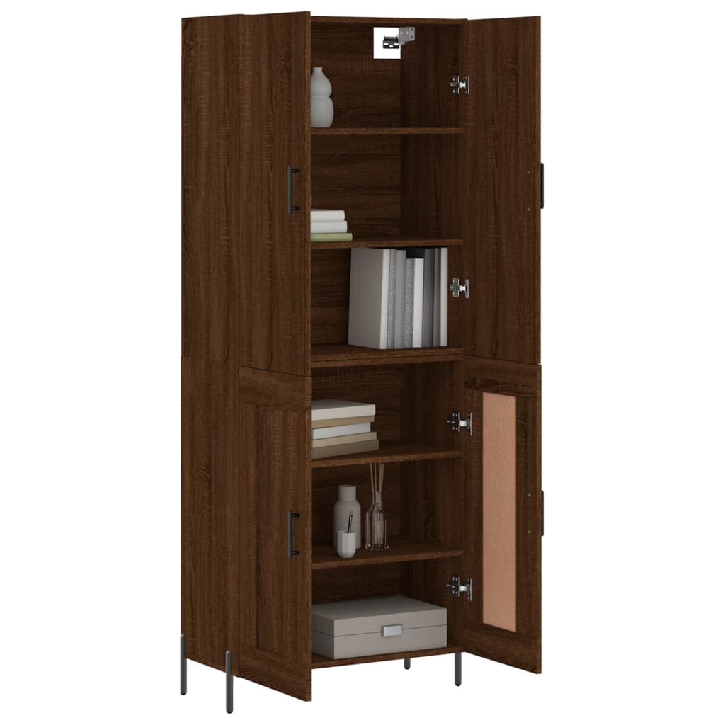 Image Buffet haut Chêne marron 69,5x34x180 cm Bois d'ingénierie | Xios Store SNC vidaXL Xios Store SNC