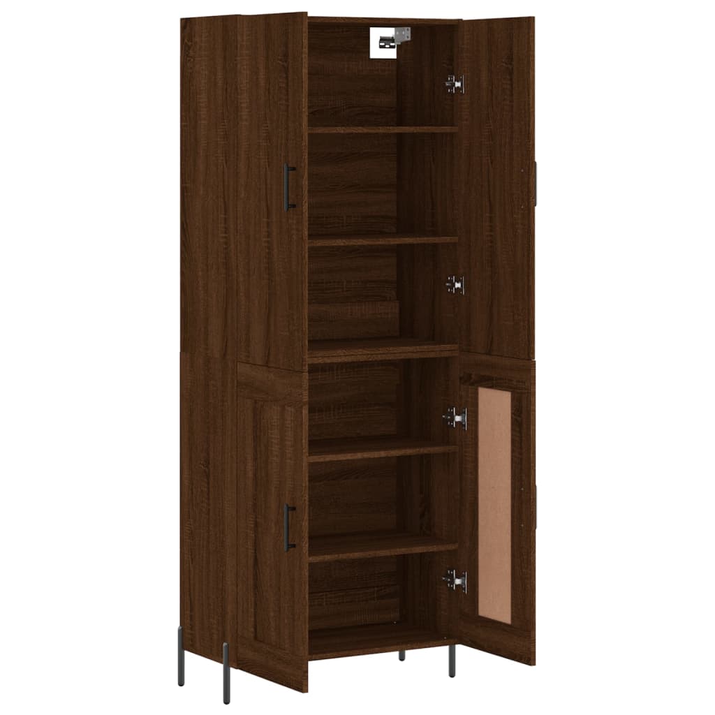 Image Buffet haut Chêne marron 69,5x34x180 cm Bois d'ingénierie | Xios Store SNC vidaXL Xios Store SNC