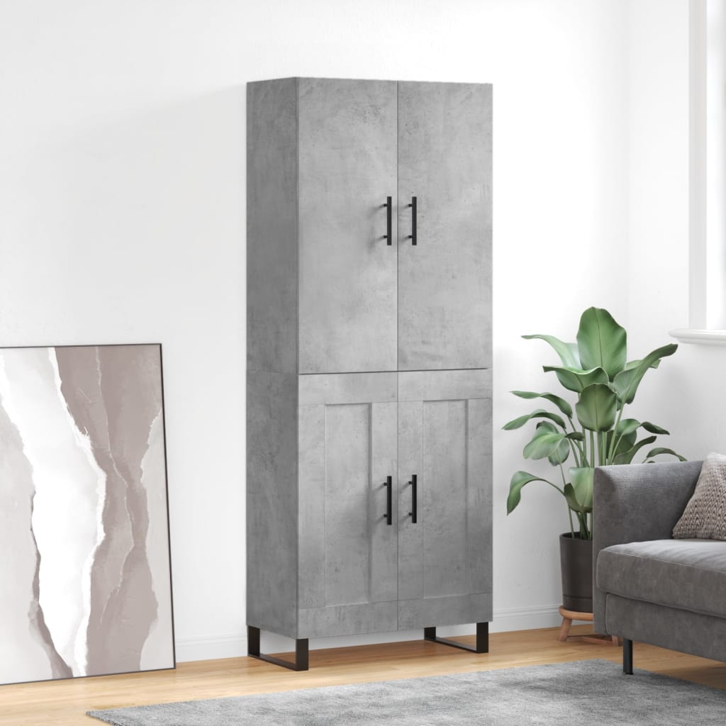 Image Buffet haut Gris béton 69,5x34x180 cm Bois d'ingénierie | Xios Store SNC vidaXL Xios Store SNC