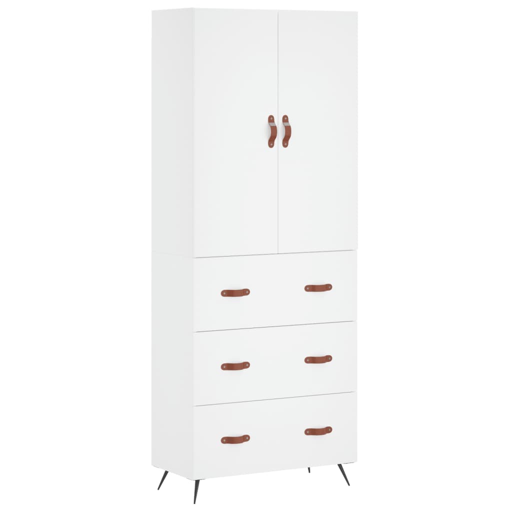 Image Buffet haut Blanc 69,5x34x180 cm Bois d'ingénierie | Xios Store SNC vidaXL Xios Store SNC