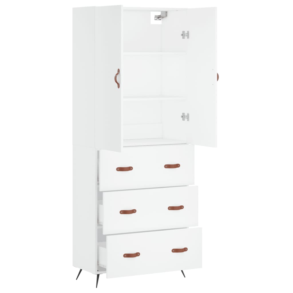 Image Buffet haut Blanc 69,5x34x180 cm Bois d'ingénierie | Xios Store SNC vidaXL Xios Store SNC