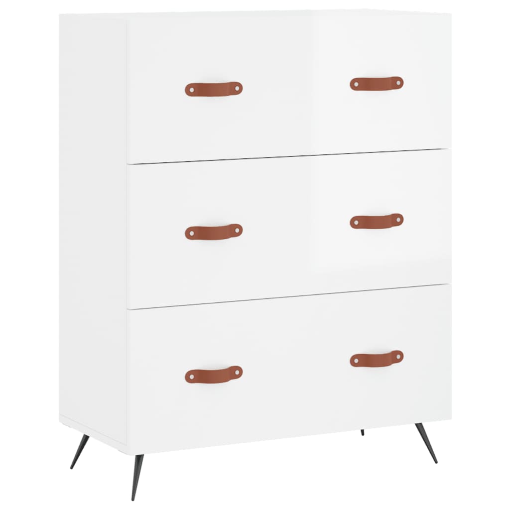 Image Buffet haut Blanc brillant 69,5x34x180 cm Bois d'ingénierie | Xios Store SNC vidaXL Xios Store SNC