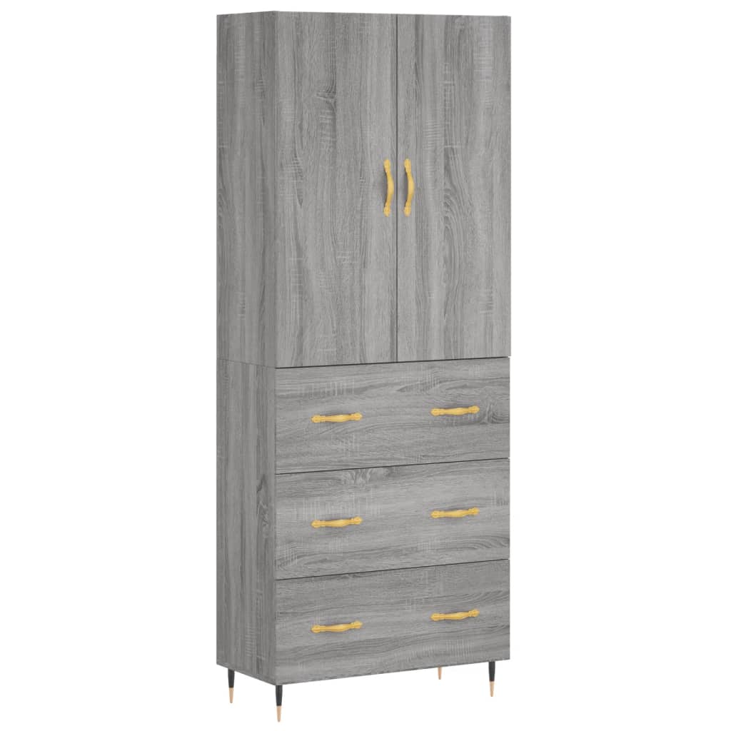 Image Buffet haut Sonoma gris 69,5x34x180 cm Bois d'ingénierie | Xios Store SNC vidaXL Xios Store SNC