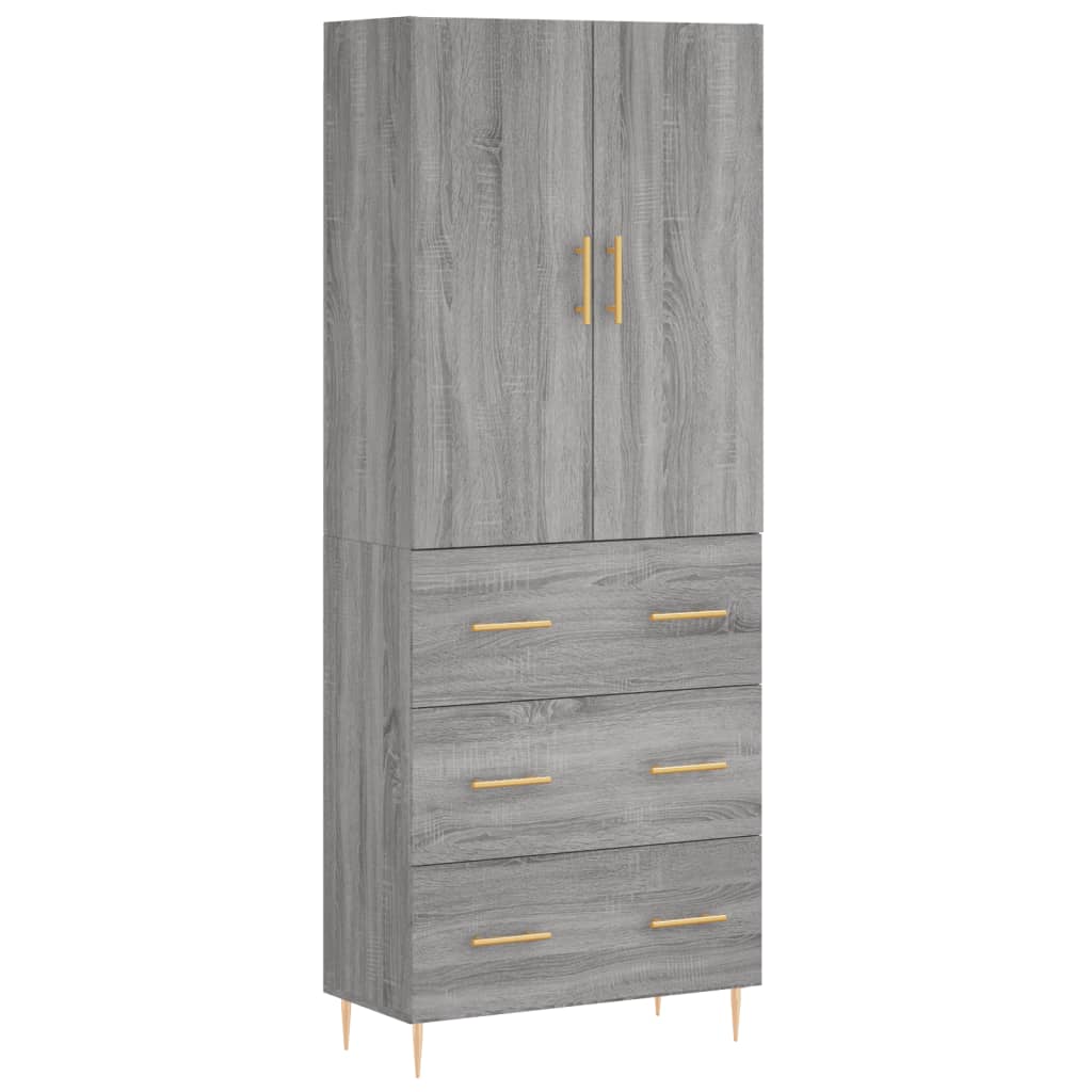 Image Buffet haut Sonoma gris 69,5x34x180 cm Bois d'ingénierie | Xios Store SNC vidaXL Xios Store SNC