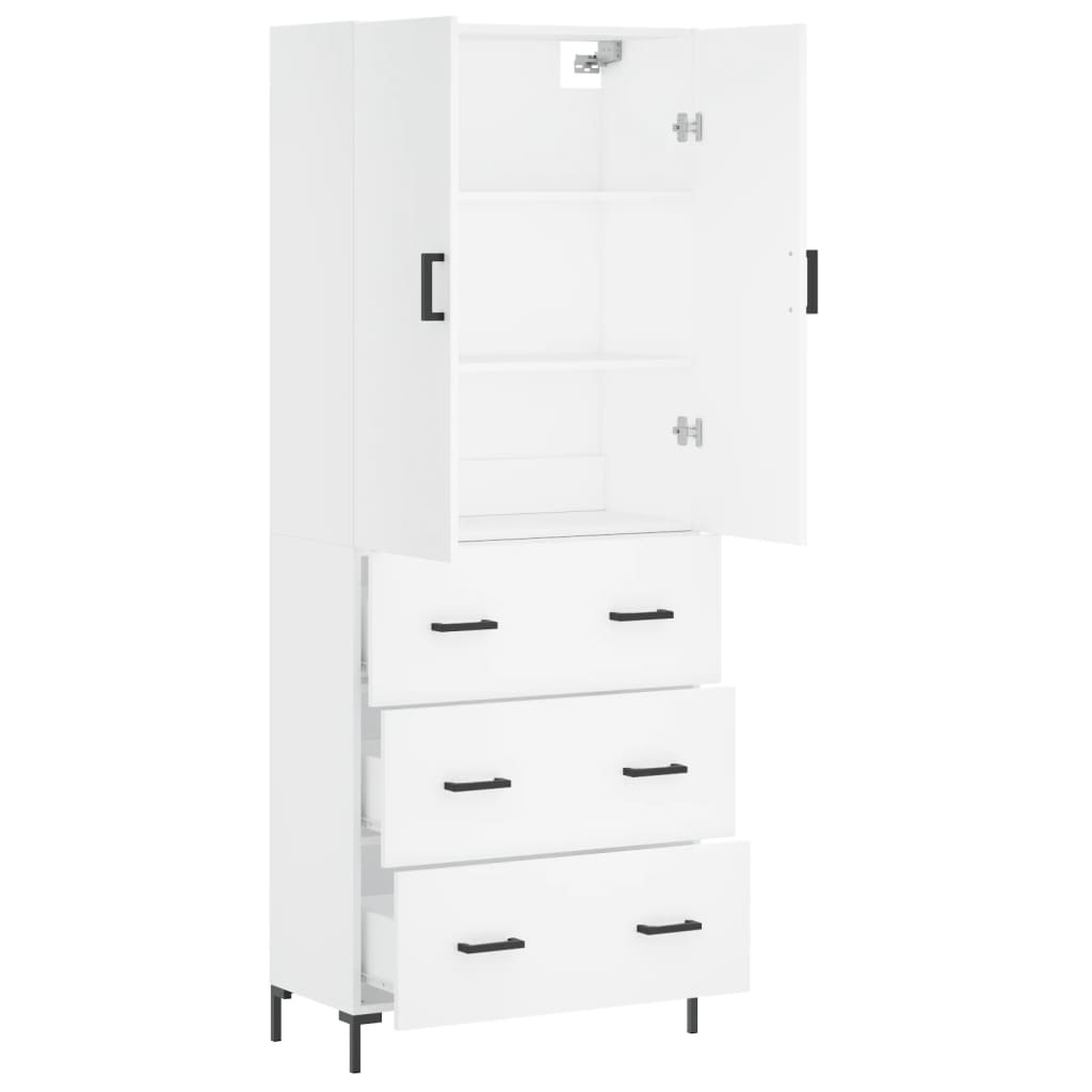 Image Buffet haut Blanc 69,5x34x180 cm Bois d'ingénierie | Xios Store SNC vidaXL Xios Store SNC