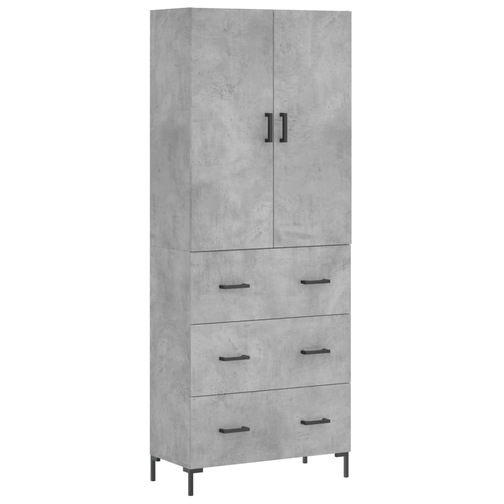 Image Buffet haut Gris béton 69,5x34x180 cm Bois d'ingénierie | Xios Store SNC vidaXL Xios Store SNC