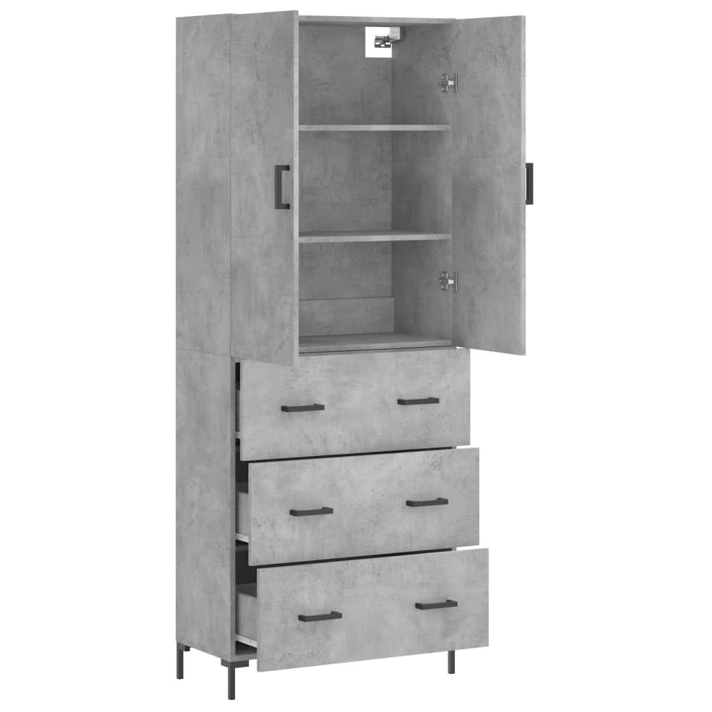 Image Buffet haut Gris béton 69,5x34x180 cm Bois d'ingénierie | Xios Store SNC vidaXL Xios Store SNC