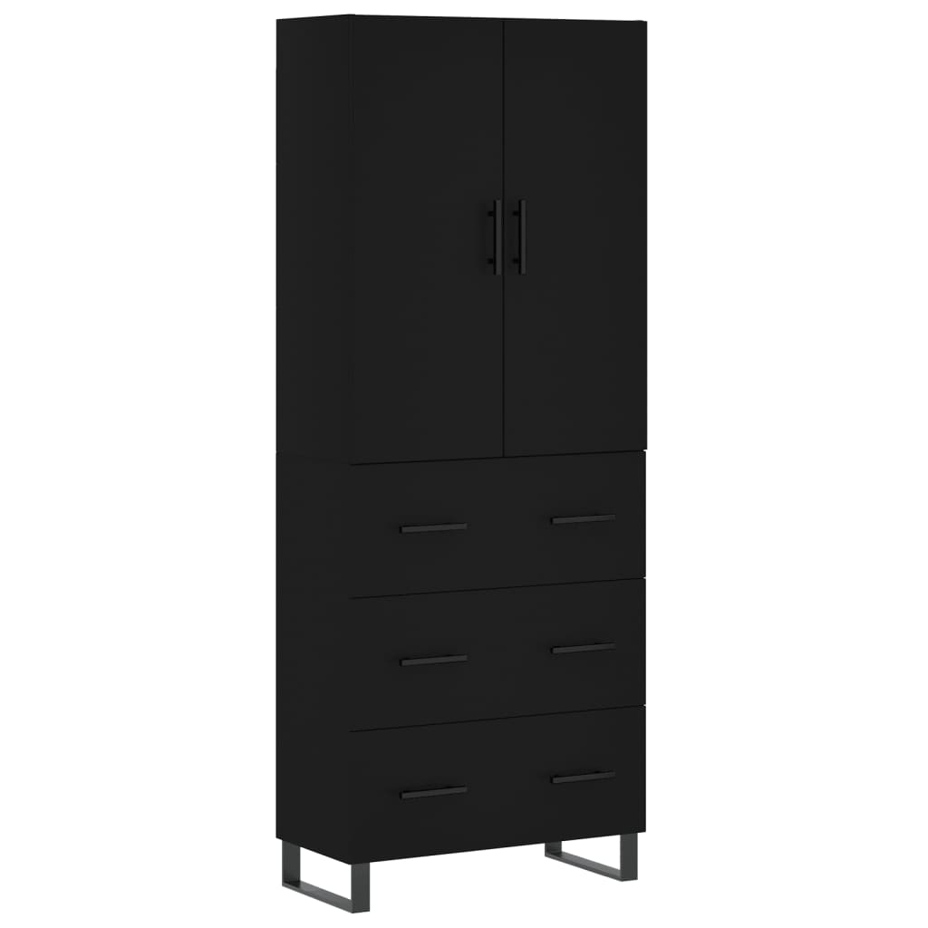 Image Buffet haut Noir 69,5x34x180 cm Bois d'ingénierie | Xios Store SNC vidaXL Xios Store SNC